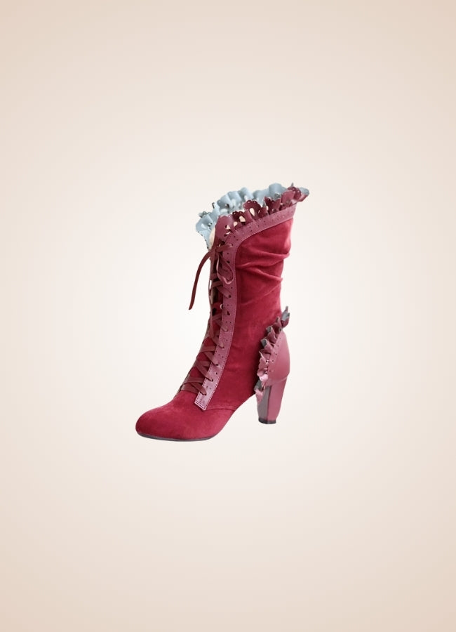 Steampunk Lolita Boots Red / 12.5 steampunk-lolita-boots-red