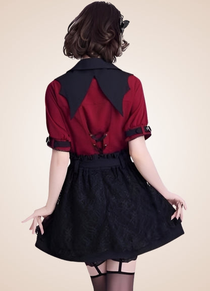 Steampunk Lolita Shirt Red / M steampunk-lolita-shirt-red