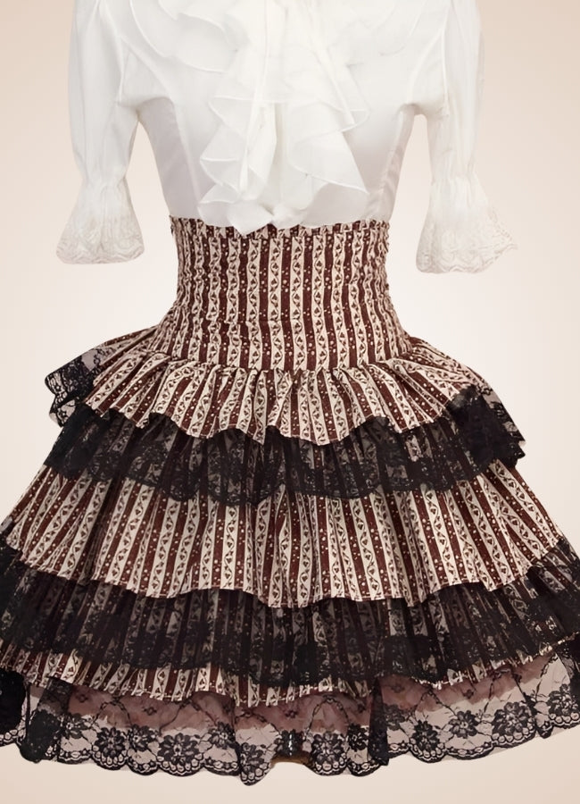 Steampunk Lolita Skirt Brownness / L steampunk-lolita-skirt-brownness