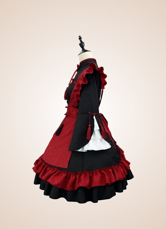 Steampunk Maid Lolita Dress Black / 2XL steampunk-maid-lolita-dress-black