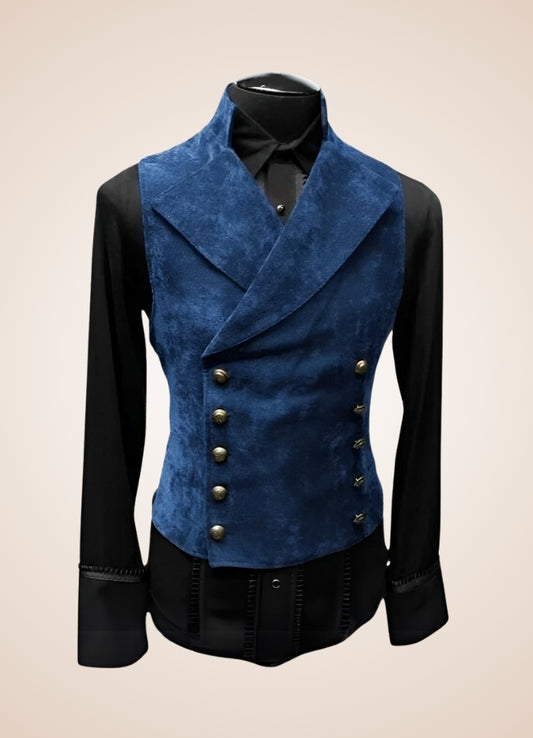 Steampunk Man Blazer Vest Navy / 2XL steampunk-man-blazer-vest-navy