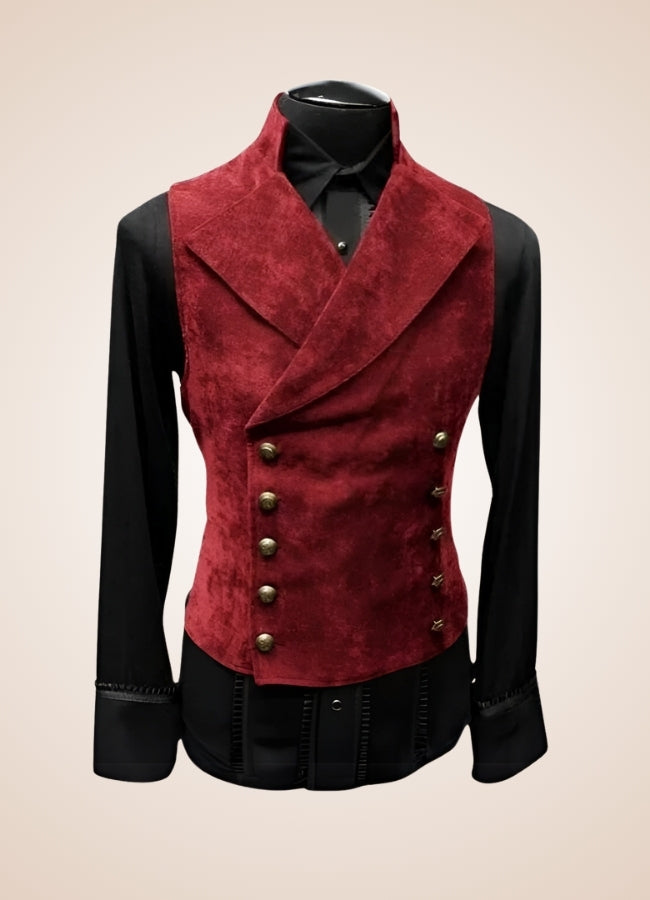 Steampunk Man Blazer Vest Wine Red / 2XL steampunk-man-blazer-vest-wine-red