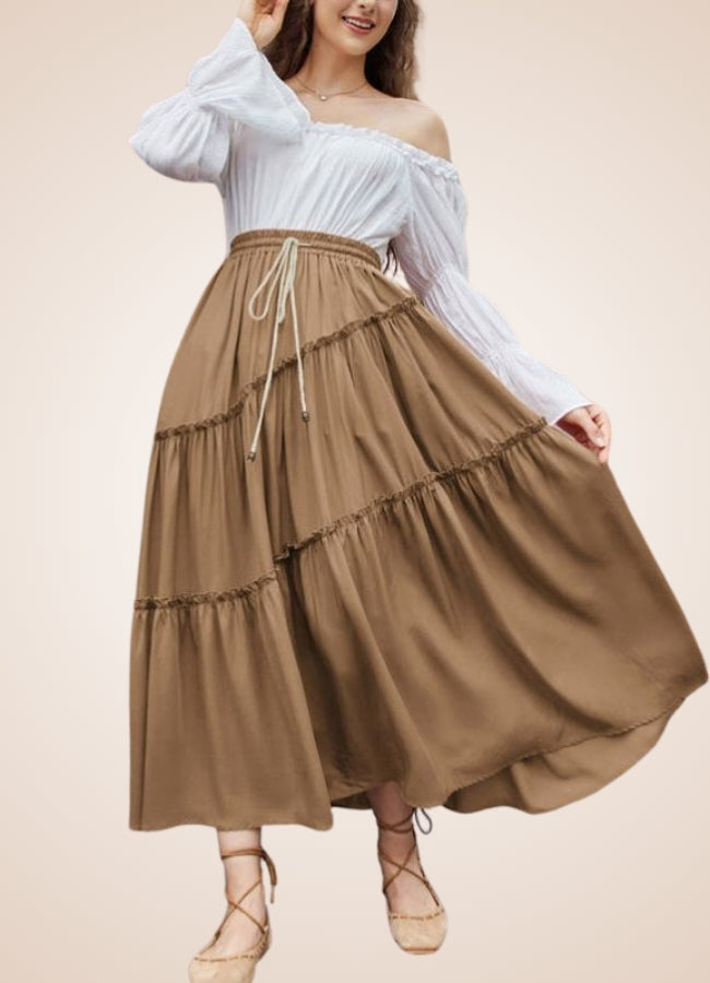 Steampunk Maxi Skirt Brown / XL steampunk-maxi-skirt-brown