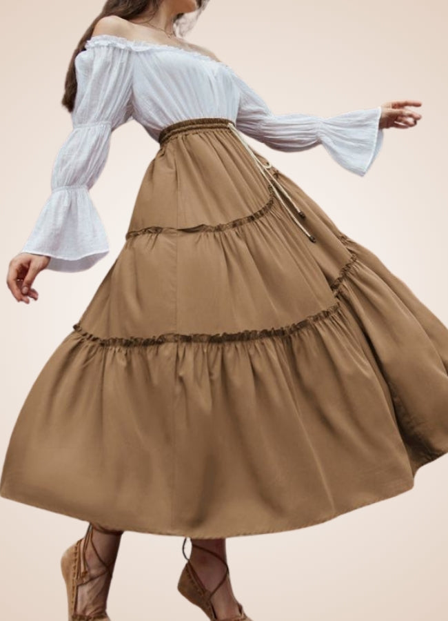 Steampunk Maxi Skirt Brown / XL steampunk-maxi-skirt-brown