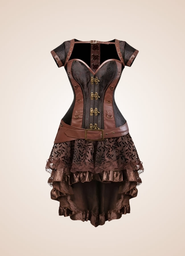 Steampunk Medieval Corset Dress Brown / 5XL steampunk-medieval-corset-dress-brown