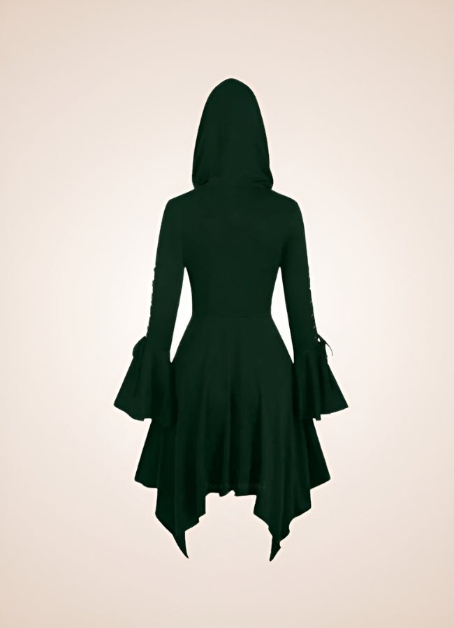 Steampunk Medieval Hooded Dress Green / XL steampunk-medieval-hooded-dress-green