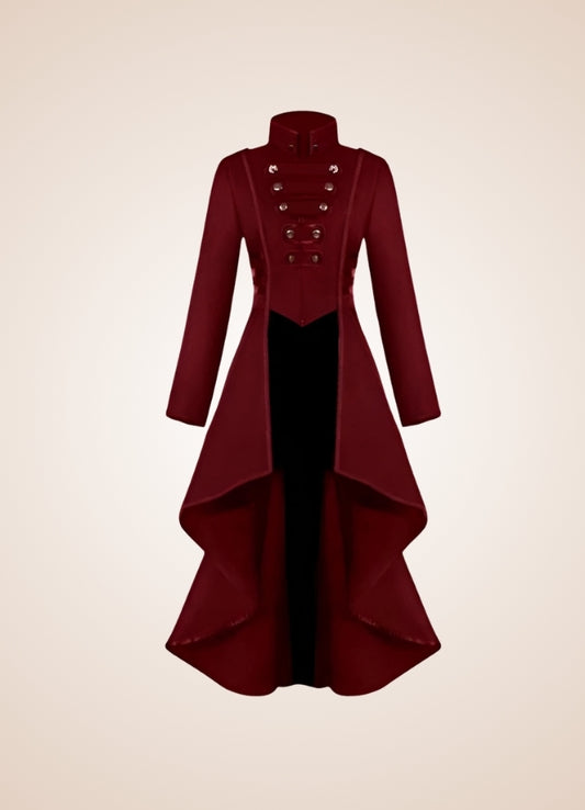 Steampunk Medieval Redingote Dress Red / 2XL steampunk-medieval-redingote-dress-red