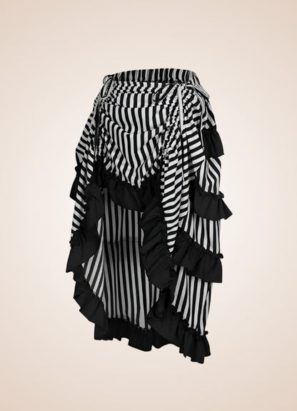 Steampunk Medieval Stripped Skirt Black / XL steampunk-medieval-stripped-skirt-black