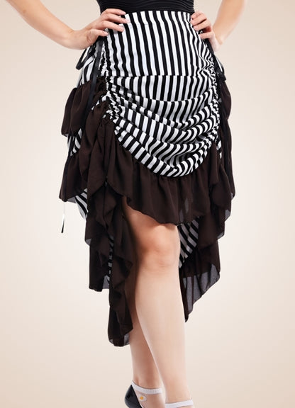 Steampunk Medieval Stripped Skirt Black / XL steampunk-medieval-stripped-skirt-black