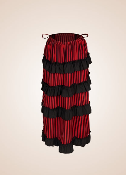 Steampunk Medieval Stripped Skirt Red / XL steampunk-medieval-stripped-skirt-red