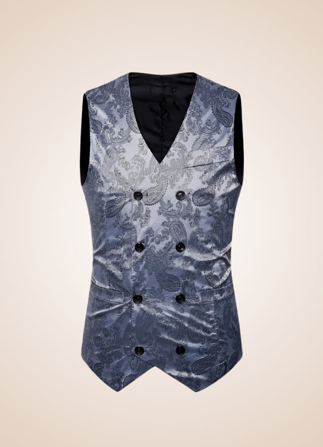 Steampunk Men Silk Vest Light Grey / XL steampunk-men-silk-vest-light-grey