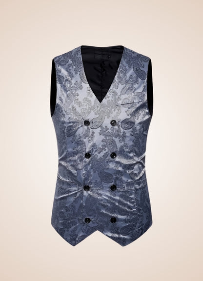 Steampunk Men Silk Vest Light Grey / XL steampunk-men-silk-vest-light-grey