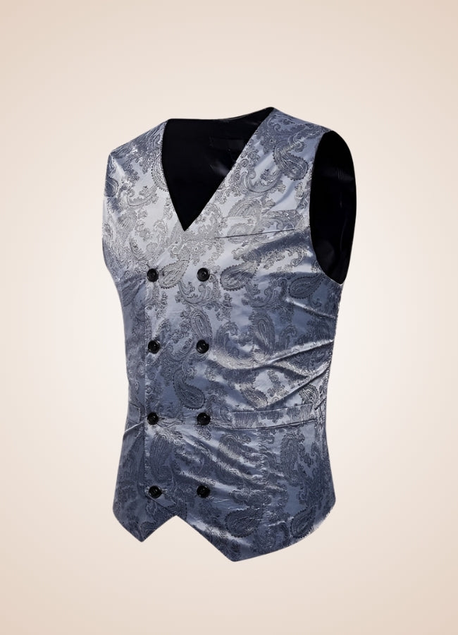 Steampunk Men Silk Vest Light Grey / XL steampunk-men-silk-vest-light-grey