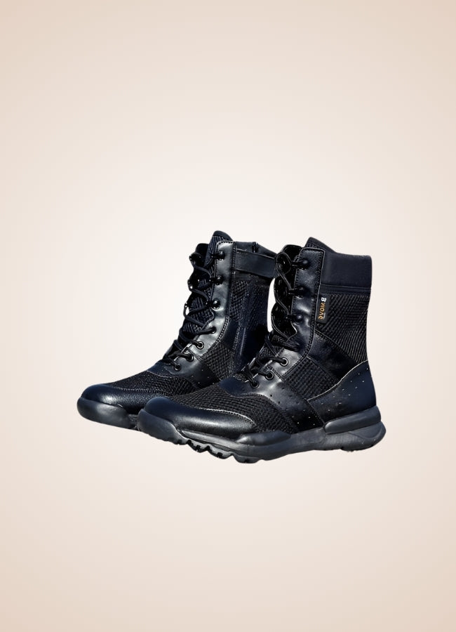 Steampunk Military Combat Boots Black Net / 14.0 steampunk-military-combat-boots-black-net