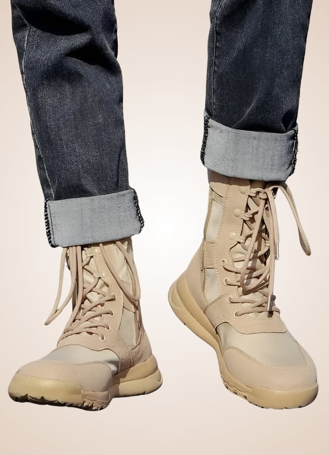 Steampunk Military Combat Boots Sand Cloth / 14.0 steampunk-military-combat-boots-sand-cloth