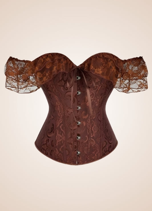 Steampunk Off Shoulder Corset Brown / XL steampunk-off-shoulder-corset-brown