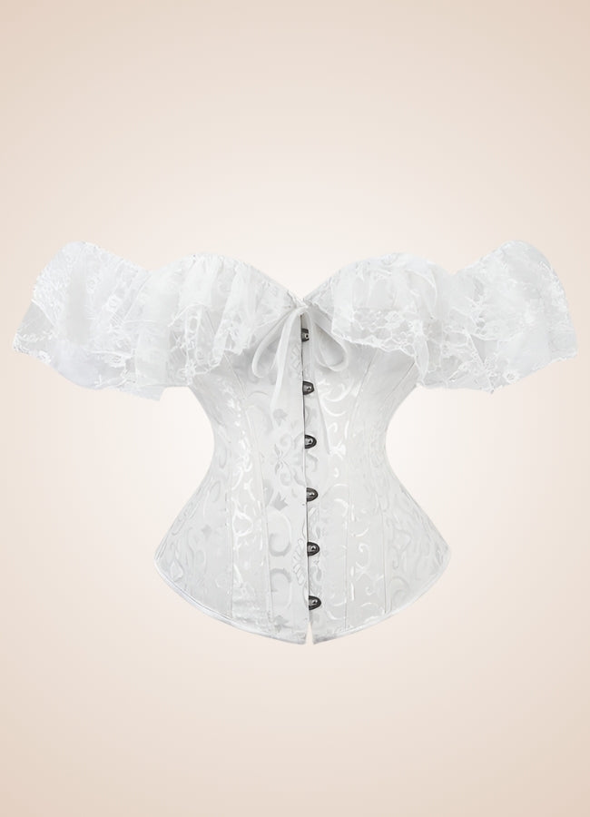 Steampunk Off Shoulder Corset White / XL steampunk-off-shoulder-corset-white