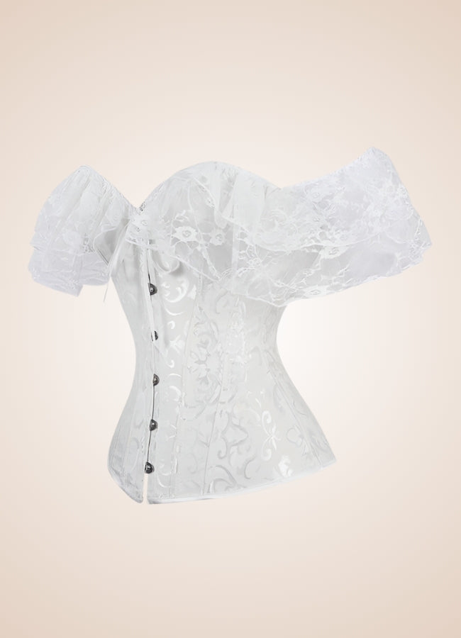 Steampunk Off Shoulder Corset White / XL steampunk-off-shoulder-corset-white