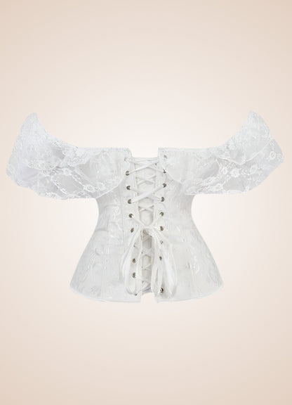 Steampunk Off Shoulder Corset White / XL steampunk-off-shoulder-corset-white