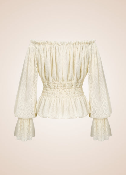 Steampunk Off Shoulder Shirt White / 3XL-4XL steampunk-off-shoulder-shirt-white