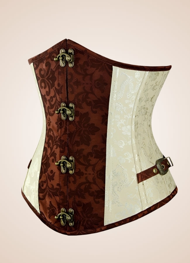 Steampunk Paisley Pattern Pirate Bustier Brown / XL steampunk-paisley-pattern-pirate-bustier-brown