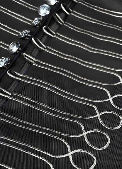 Steampunk Parade Jacket Black Silver / XL steampunk-parade-jacket-black-silver