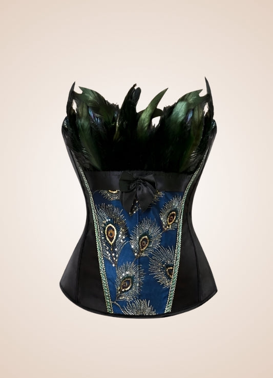 Steampunk Peacock Corset Black / 4XL steampunk-peacock-corset-black