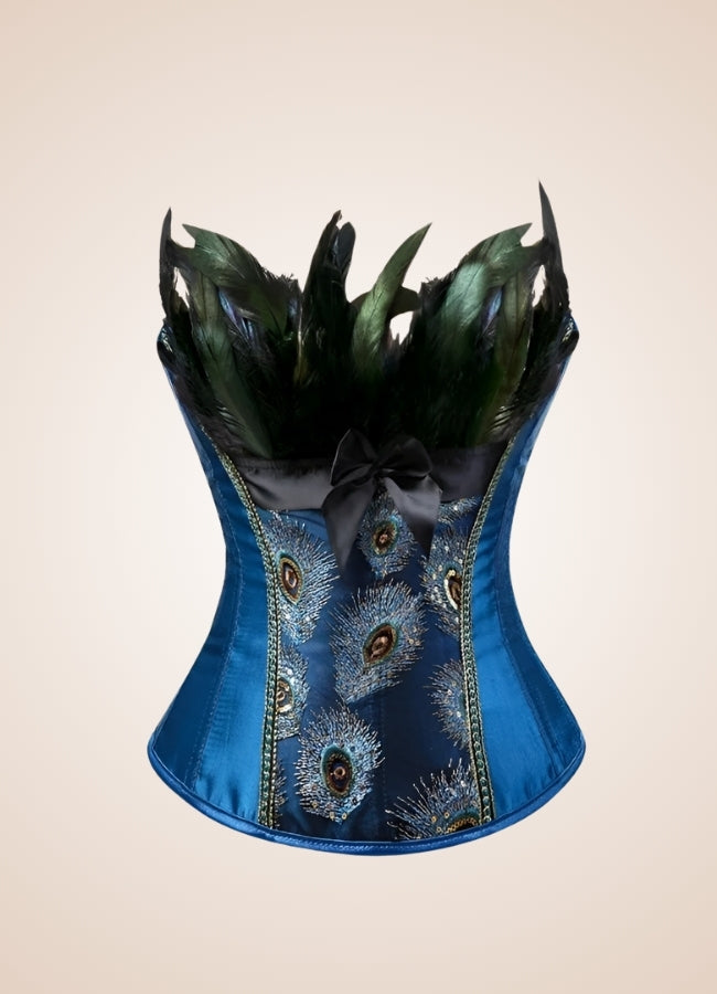 Steampunk Peacock Corset Blue / 4XL steampunk-peacock-corset-blue