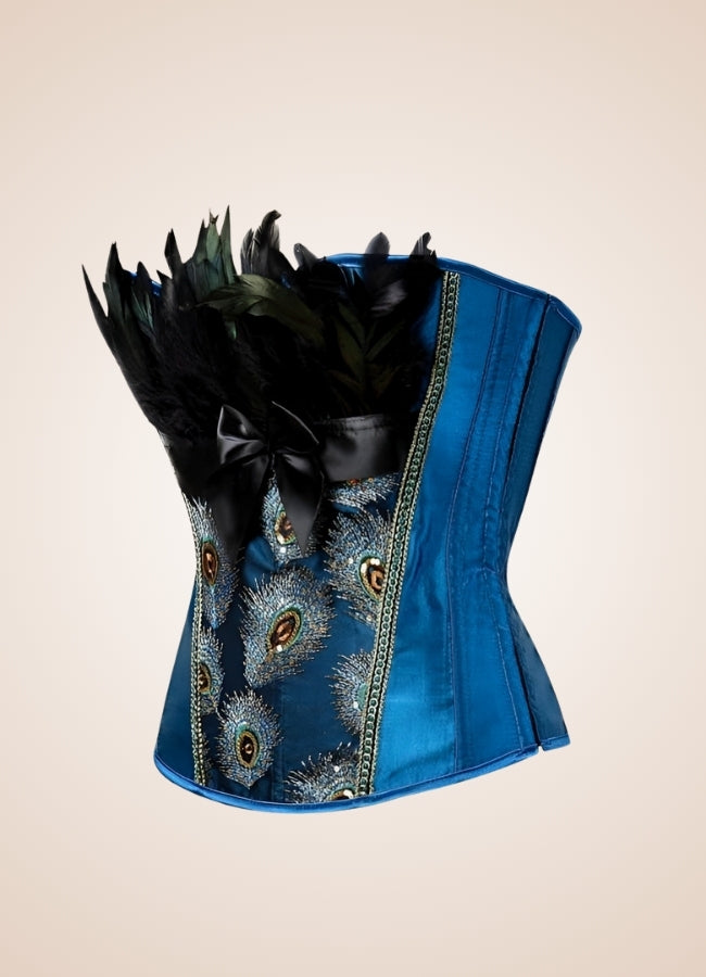 Steampunk Peacock Corset Blue / 4XL steampunk-peacock-corset-blue