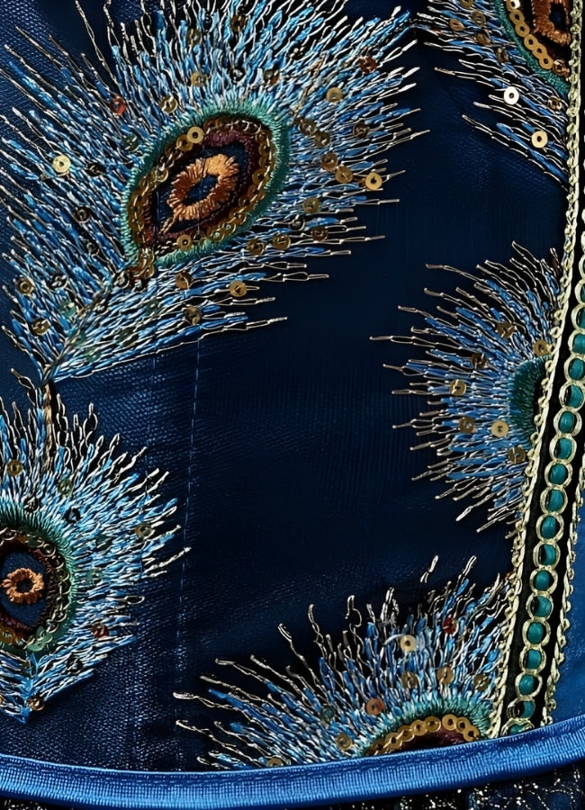 Steampunk Peacock Corset Blue / 4XL steampunk-peacock-corset-blue