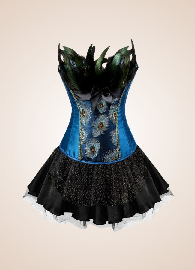 Steampunk Peacock Corset Dress Steampunk Outfit Steampunk Peacock Corset Dress Steampunk Outfit