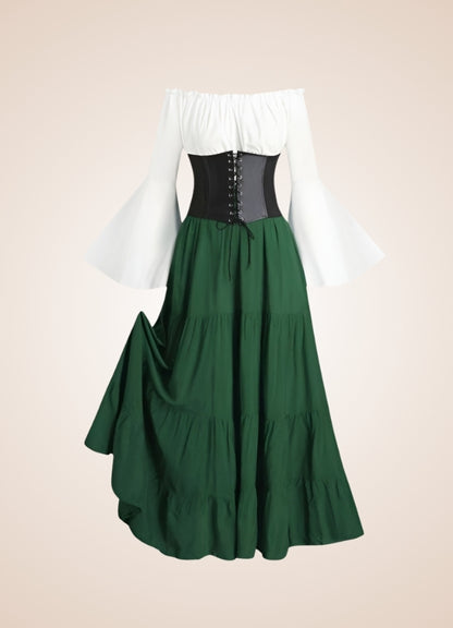Steampunk Pirate Corset Dress, Green / L