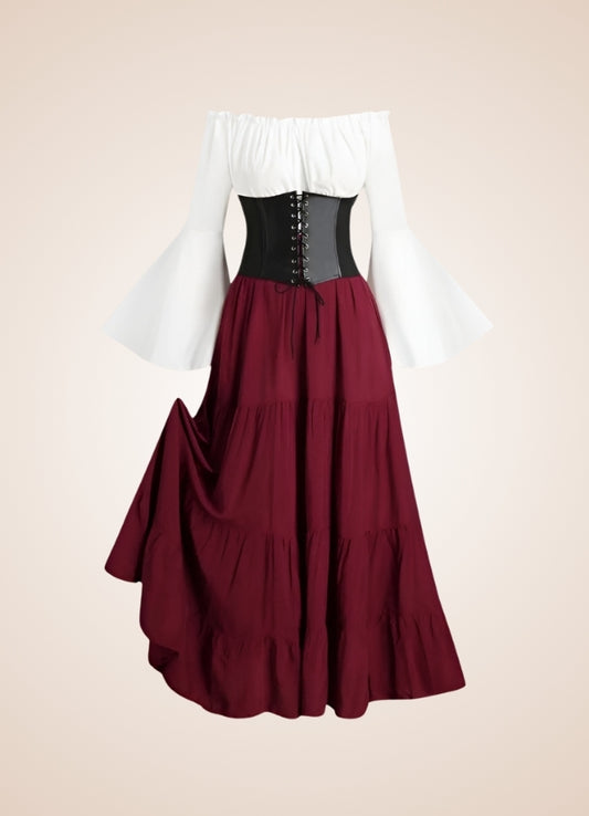 Steampunk Pirate Corset Dress Wine Red / 4XL steampunk-pirate-corset-dress-wine-red