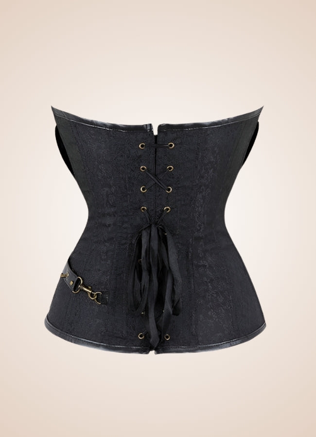 Steampunk Pirate Corset With Chain Black / 4XL steampunk-pirate-corset-with-chain-black