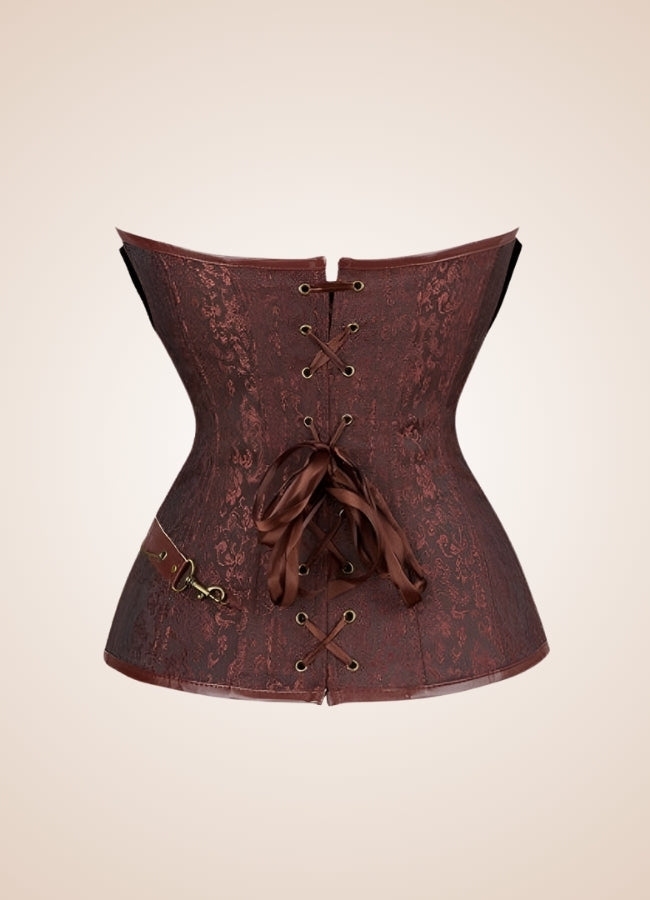 Steampunk Pirate Corset With Chain Brown / 5XL steampunk-pirate-corset-with-chain-brown