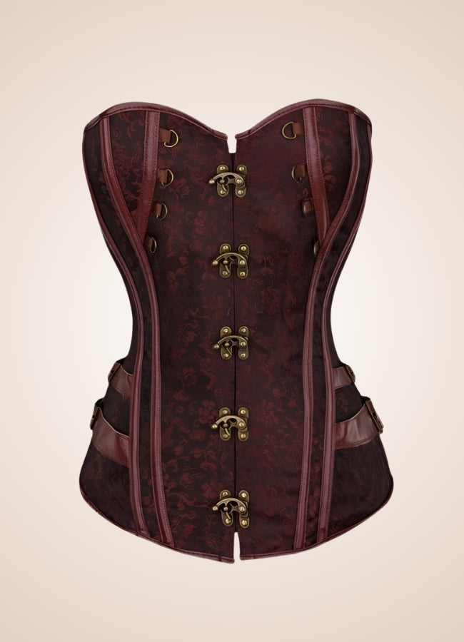 Steampunk Pirate Overbust Corset Brown / 4XL steampunk-pirate-overbust-corset-brown