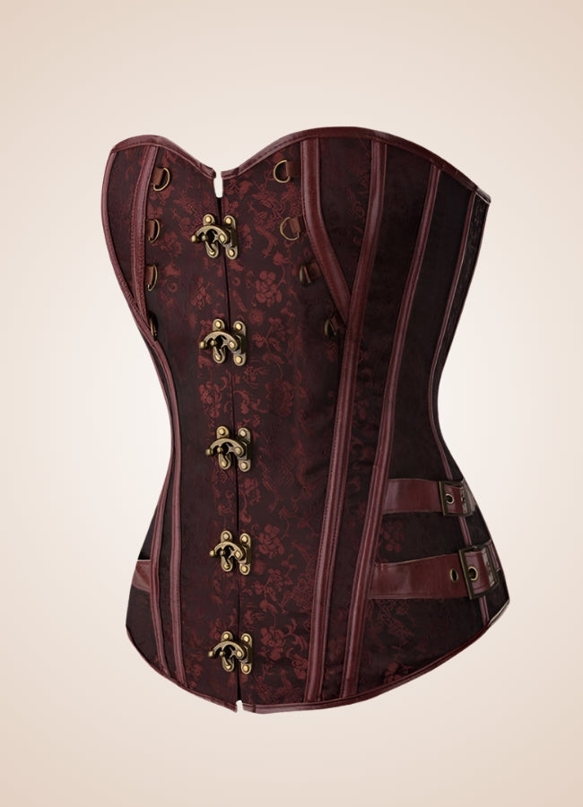 Steampunk Pirate Overbust Corset Brown / 4XL steampunk-pirate-overbust-corset-brown