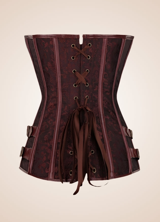 Steampunk Pirate Overbust Corset Brown / 4XL steampunk-pirate-overbust-corset-brown