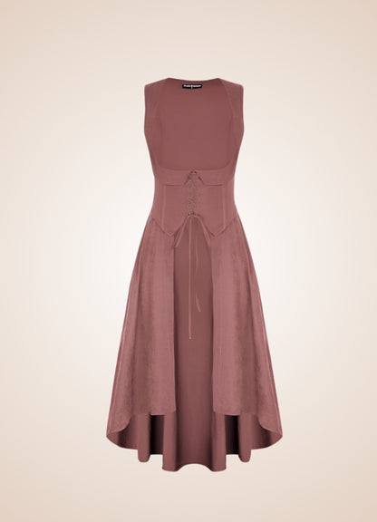 Steampunk Pirate Pocket Dress Rose Pink / XL steampunk-pirate-pocket-dress-rose-pink
