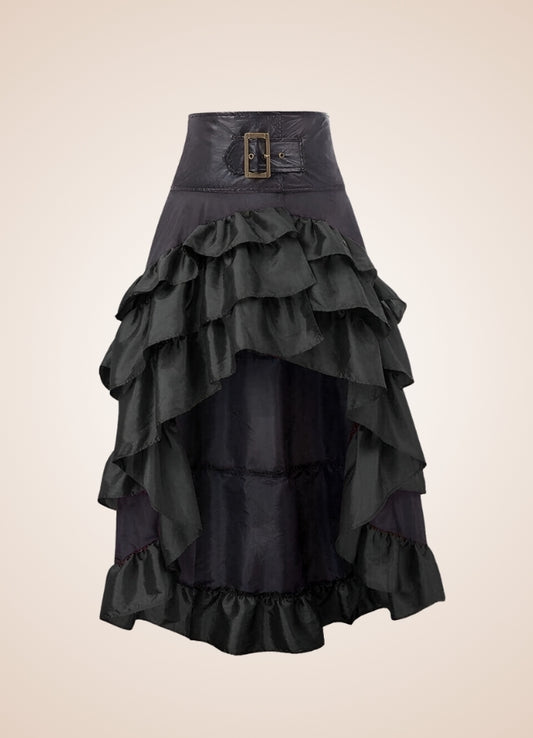 Steampunk Pirate Ruffled Skirt Black / 4XL steampunk-pirate-ruffled-skirt-black