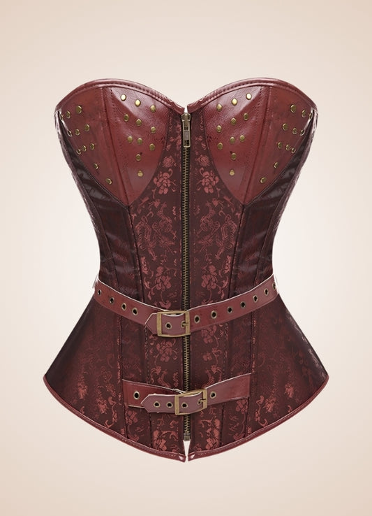 Steampunk Pirate Zipper Corset Brown / 4XL steampunk-pirate-zipper-corset-brown