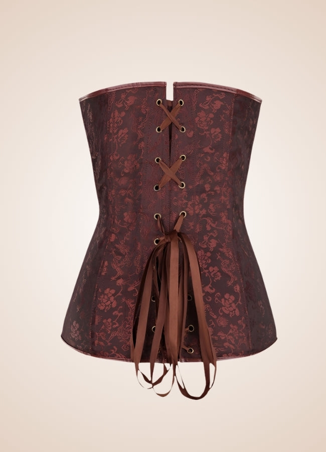 Steampunk Pirate Zipper Corset Brown / 4XL steampunk-pirate-zipper-corset-brown