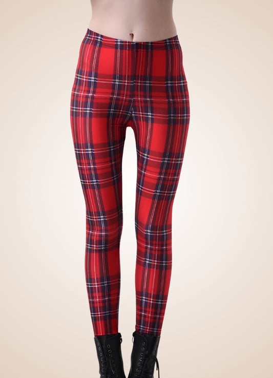 Steampunk Plaid Legging Red / 3XL steampunk-plaid-legging-red