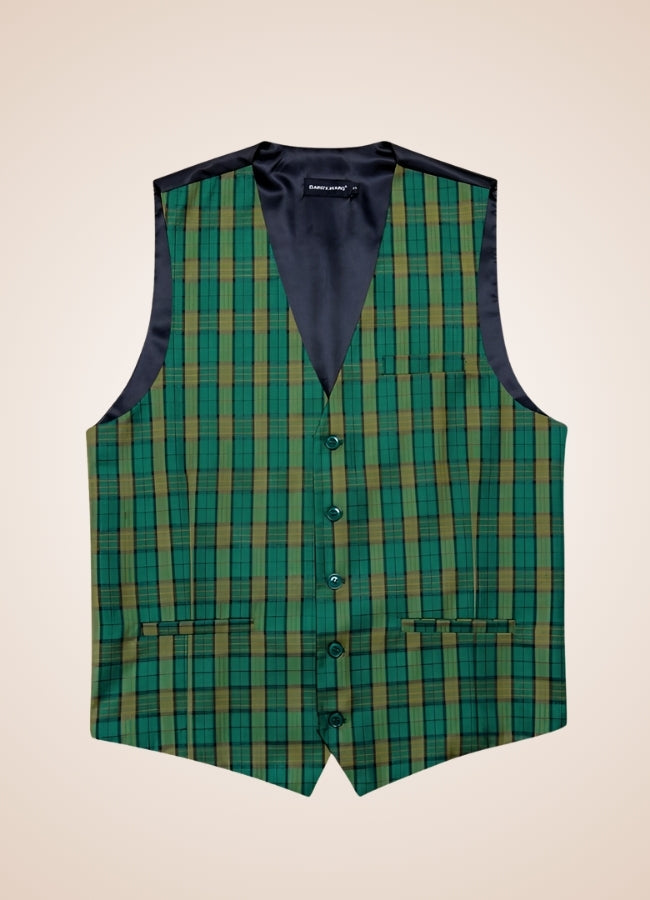 Steampunk Plaid Waistcoat Green / 3XL steampunk-plaid-waistcoat-green