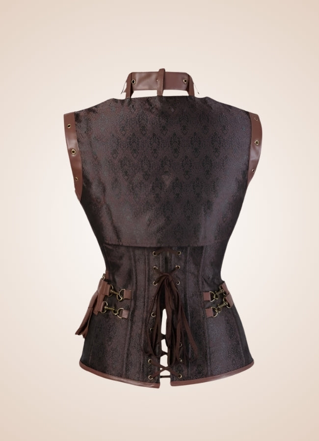 Steampunk Pocket Corset Dark Brown / 4XL steampunk-pocket-corset-dark-brown