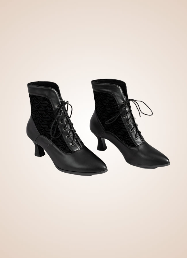 Steampunk Pointed Toe Ankle Boots Black / 17.5 steampunk-pointed-toe-ankle-boots-black