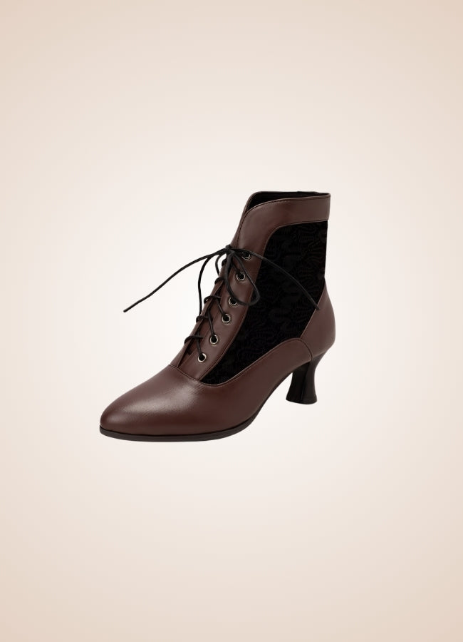 Steampunk Pointed Toe Ankle Boots Brown / 17.5 steampunk-pointed-toe-ankle-boots-brown