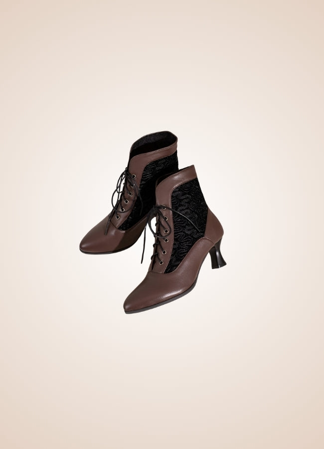 Steampunk Pointed Toe Ankle Boots Brown / 17.5 steampunk-pointed-toe-ankle-boots-brown