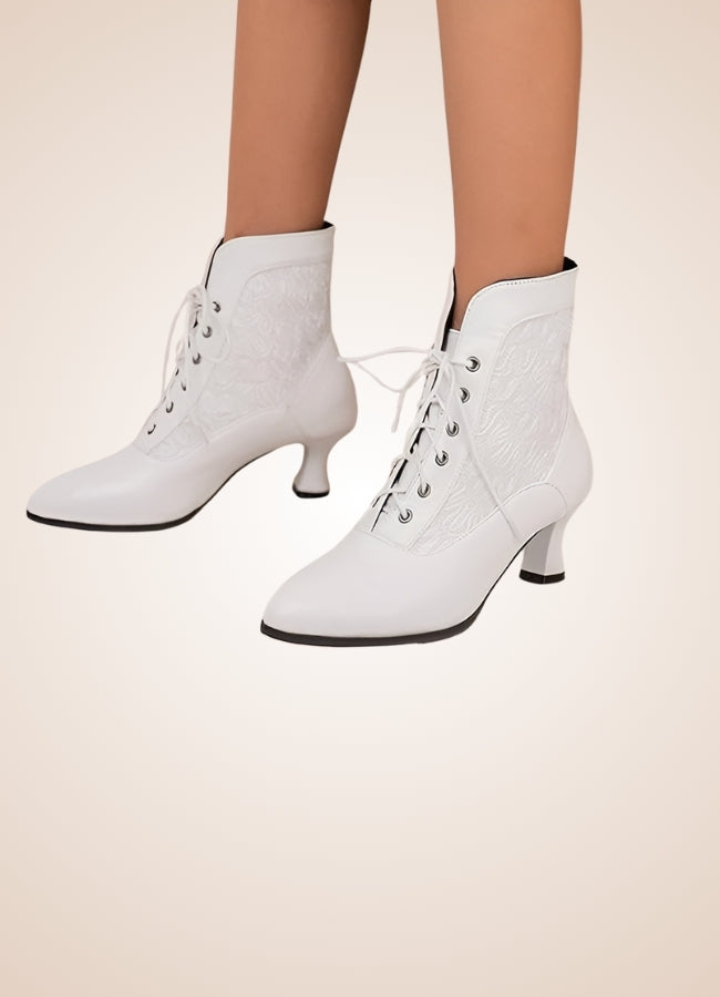 Steampunk Pointed Toe Ankle Boots White / 17.5 steampunk-pointed-toe-ankle-boots-white