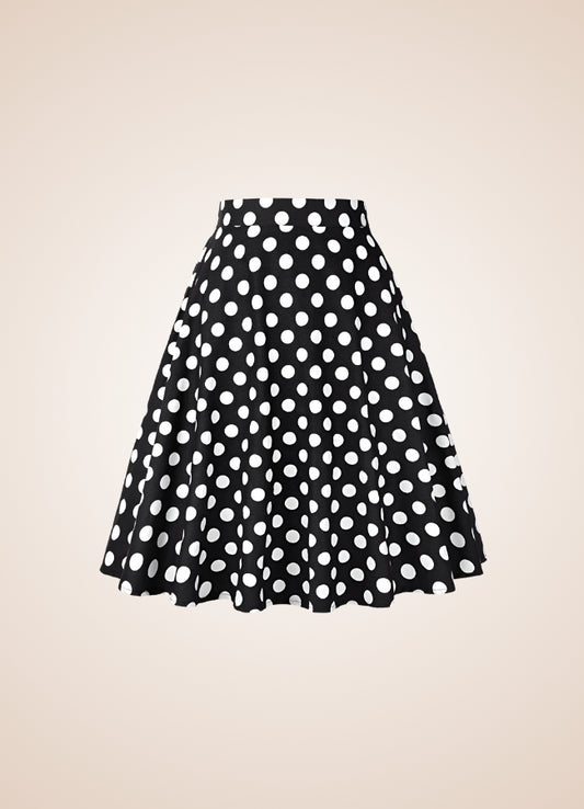 Steampunk Polkadot Midi Skirt Black / XL steampunk-polkadot-midi-skirt-black